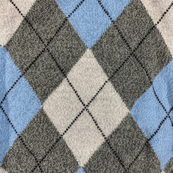 Dockers Large Sweater Gray Argyle Crewneck Diamond - Picture 4 of 4